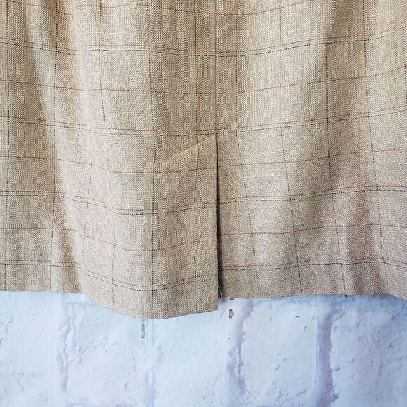 VINTAGE LORD & TAYLOR Plaid Silk-blend Skirt - Picture 5 of 9